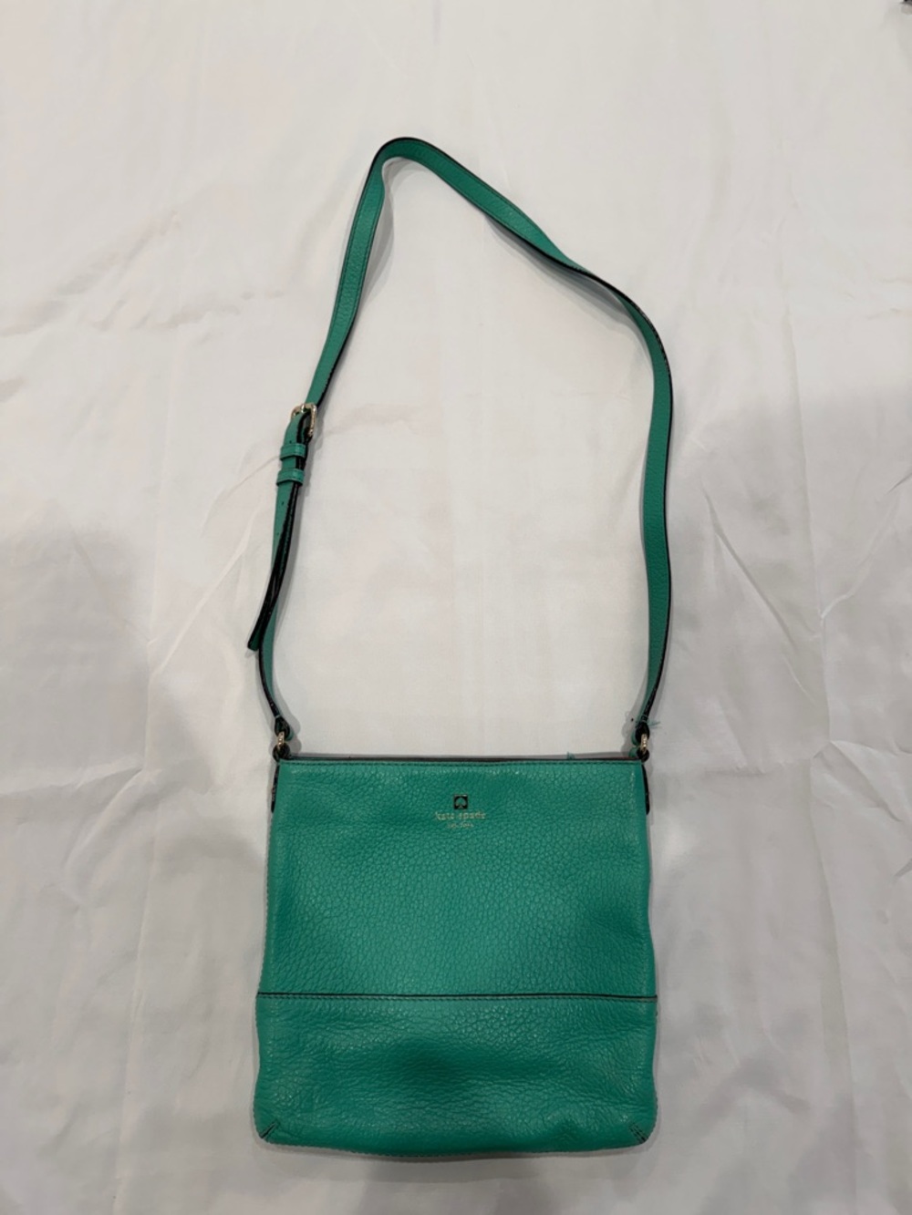 kate spade Green Teal Pebbled Leather Crossbody Bag - Picture 9 of 15